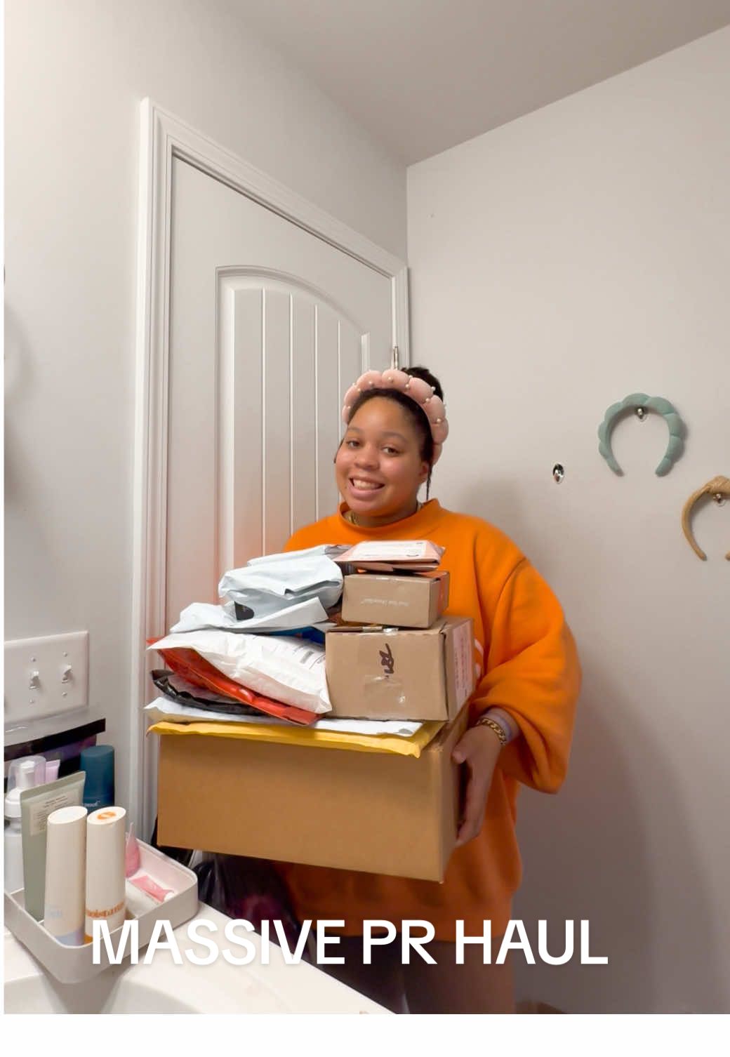 TikTok post by @rosagrace.h for Alabaster Co. Caption reads: MASSIVE PR HAUL!!!!!!  Thank you to you guys and....