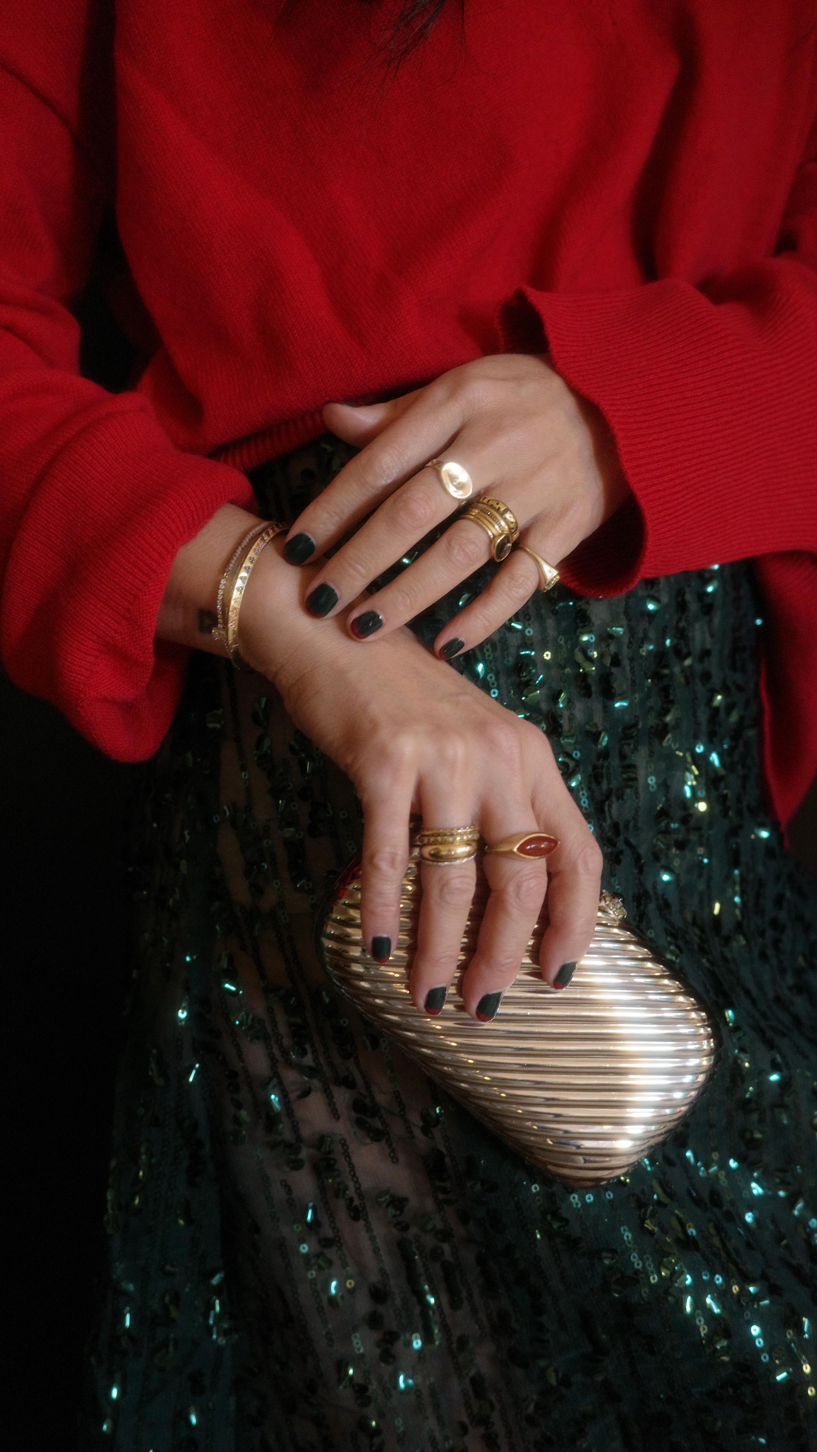 Instagram post by @sparkandpepper for essie. Caption reads: Walking you through today’s outfit inspired by my....