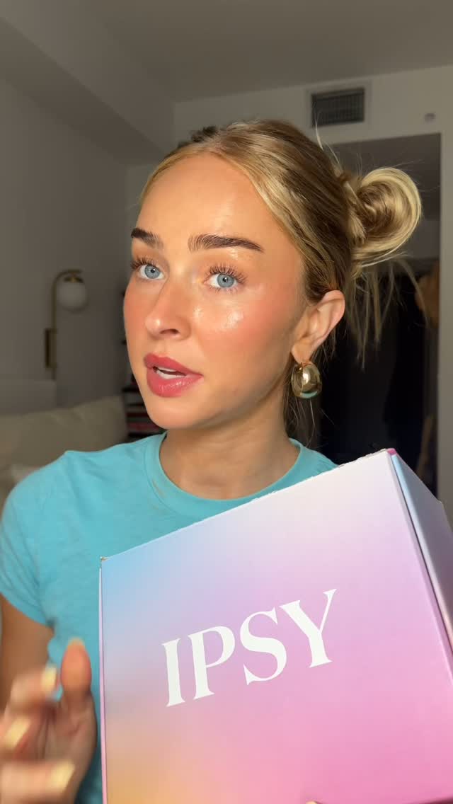 Instagram post by @sydneyschiffer for First Aid Beauty. Caption reads: Ipsy unboxing!!!!💗 such a fun, affordable &....
