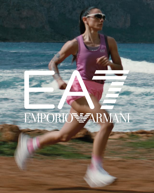 Instagram post by @aurorarealini for Emporio Armani. Caption reads: Aurora Realini for EA7 Emporio Armani.⁣ ⁣....