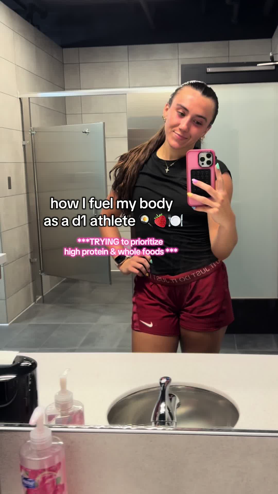 TikTok post by @reaganwilson22 for RXBAR. Caption reads: how I fuel!🍳😋🍓 #fyp #wieiad #athlete #college....