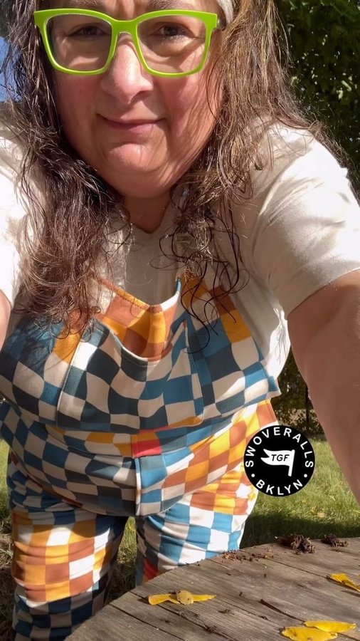 Instagram post by @itsme_pollyb for SWOVERALLS. Caption reads: CODE : POLLYB 20% off! #cozy #overalls....