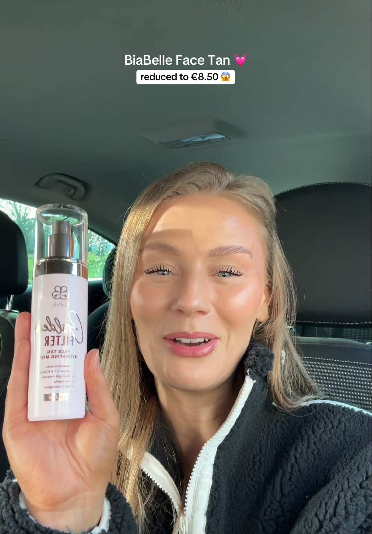TikTok post by @emmanicholson.7 for BiaBelle Beauty. Caption reads: @BiaBelle know how to create products 💓 #tanning....