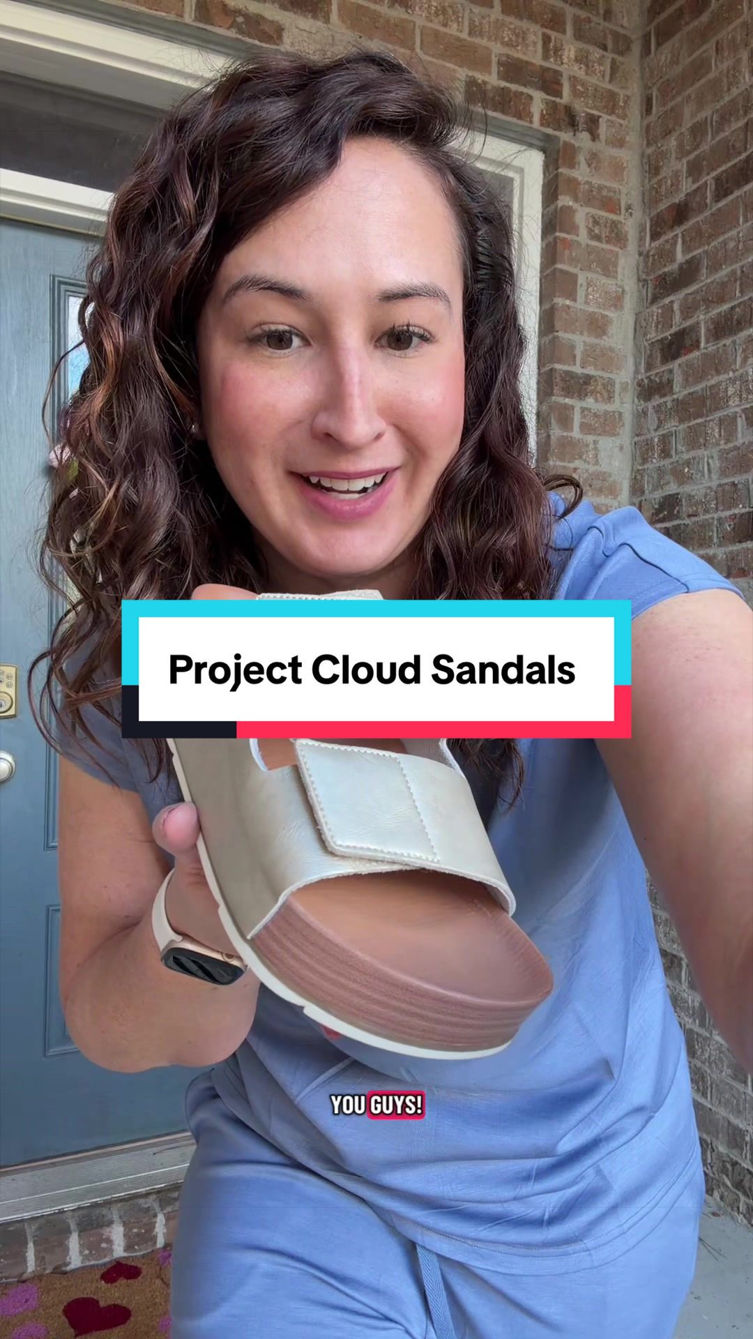 TikTok post by an influencer for Project Cloud Shoes. Caption reads: @Project Cloud Shoes is having a HUGE sale!! [...].
