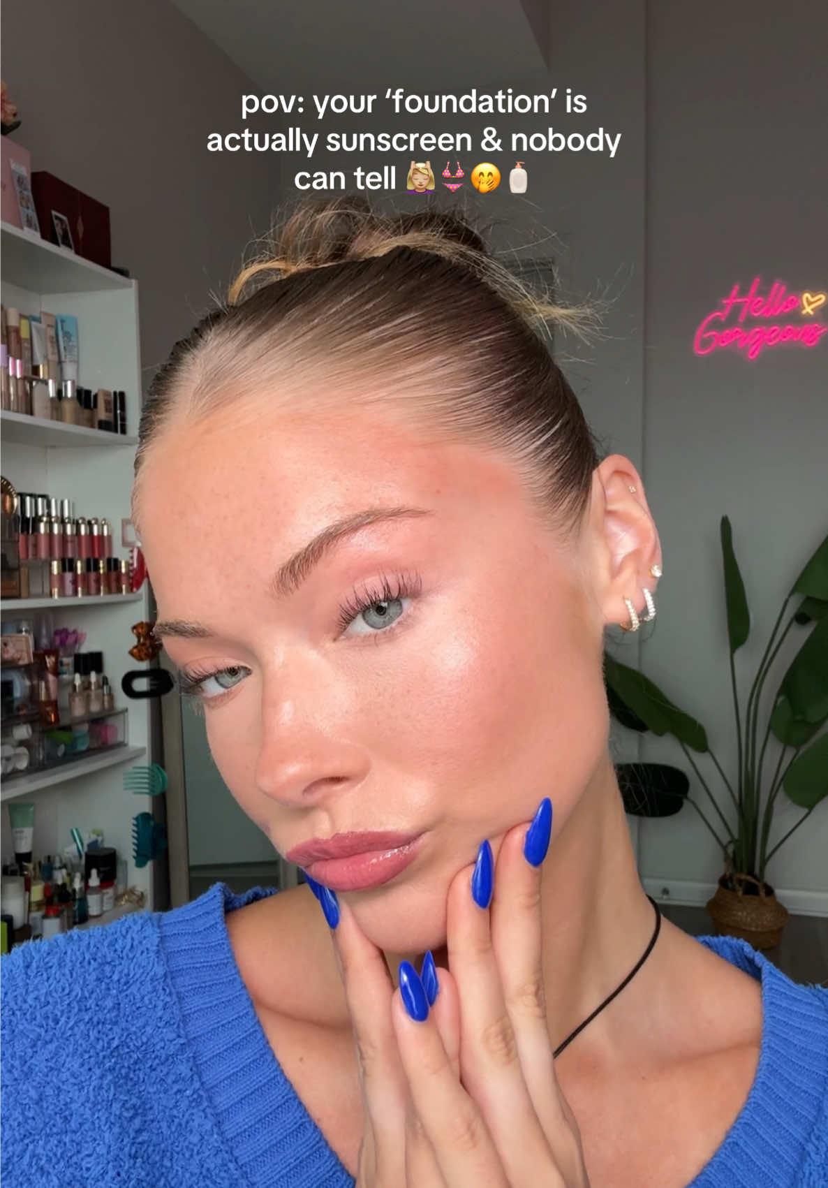 TikTok post by @kayla.ryann for NAKED SUNDAYS. Caption reads: swap out your foundation for a @Naked Sundays SPF....