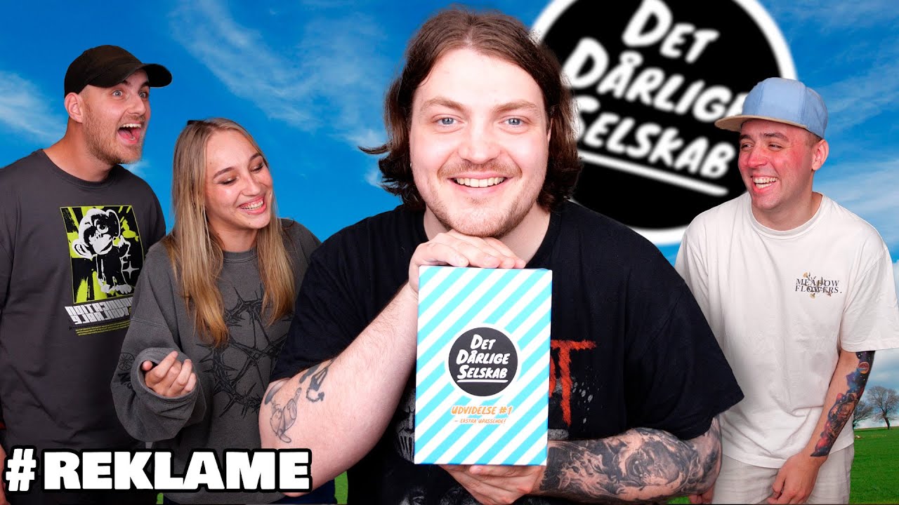 YouTube post by @DenRigtigeMoller for Outlook. Caption reads: Vi spiller en omgang af Det Dårlige Selvskab......