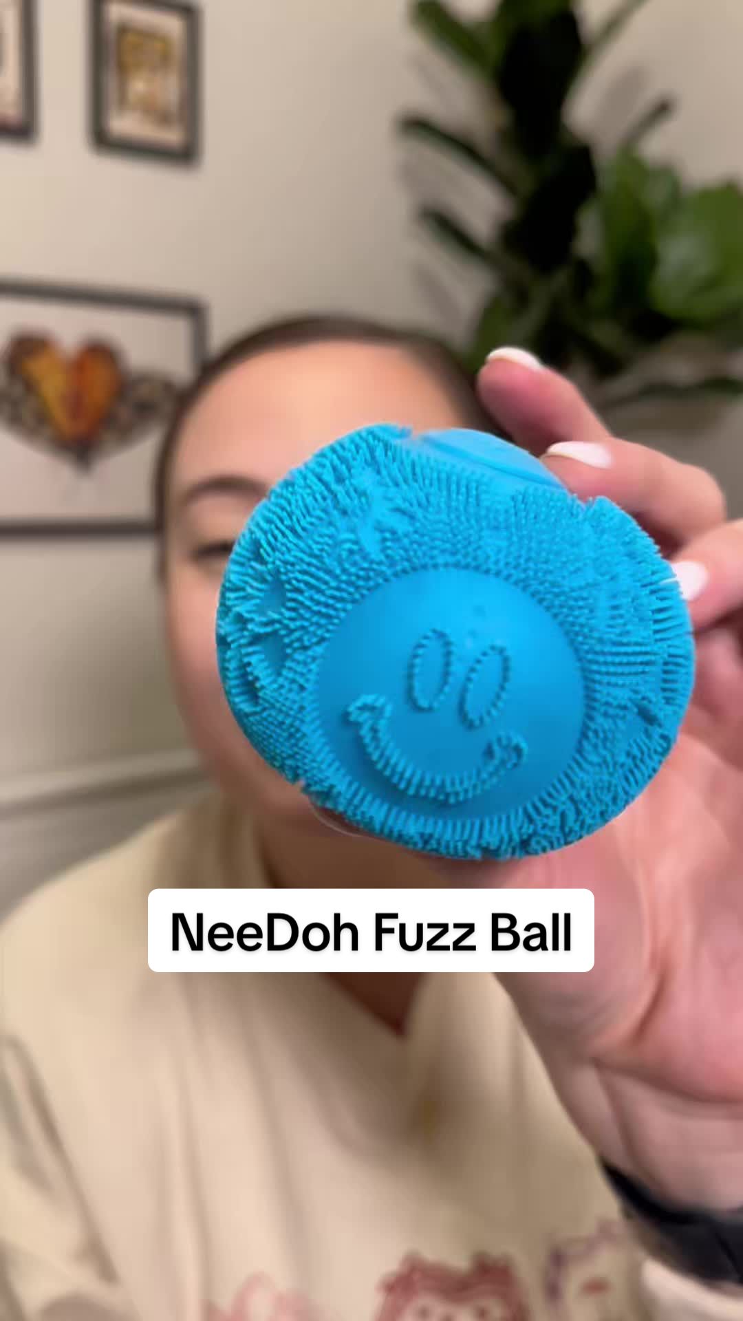 TikTok post by @leeanneslifeinreview for Schylling Inc.. Caption reads: The needoh flower power fuzz ball is a stress ball....