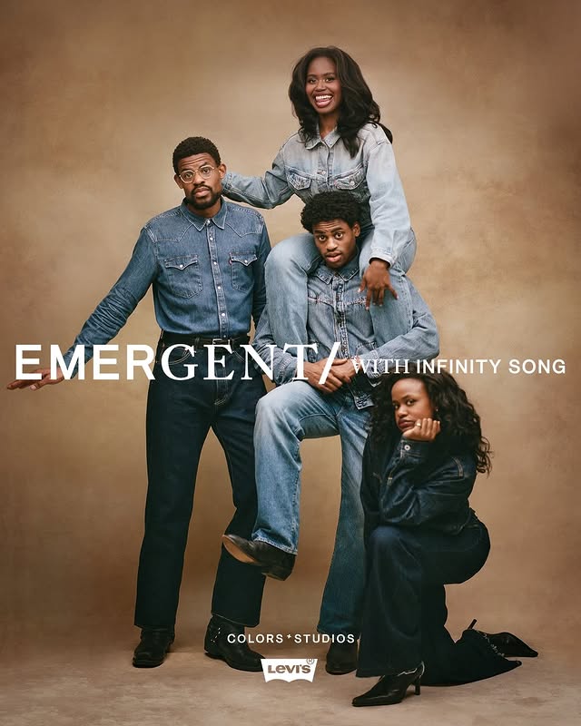 Instagram post by @infinitysong for Levi's. Caption reads: EMERGENT continues with New York’s Infinity Song A....