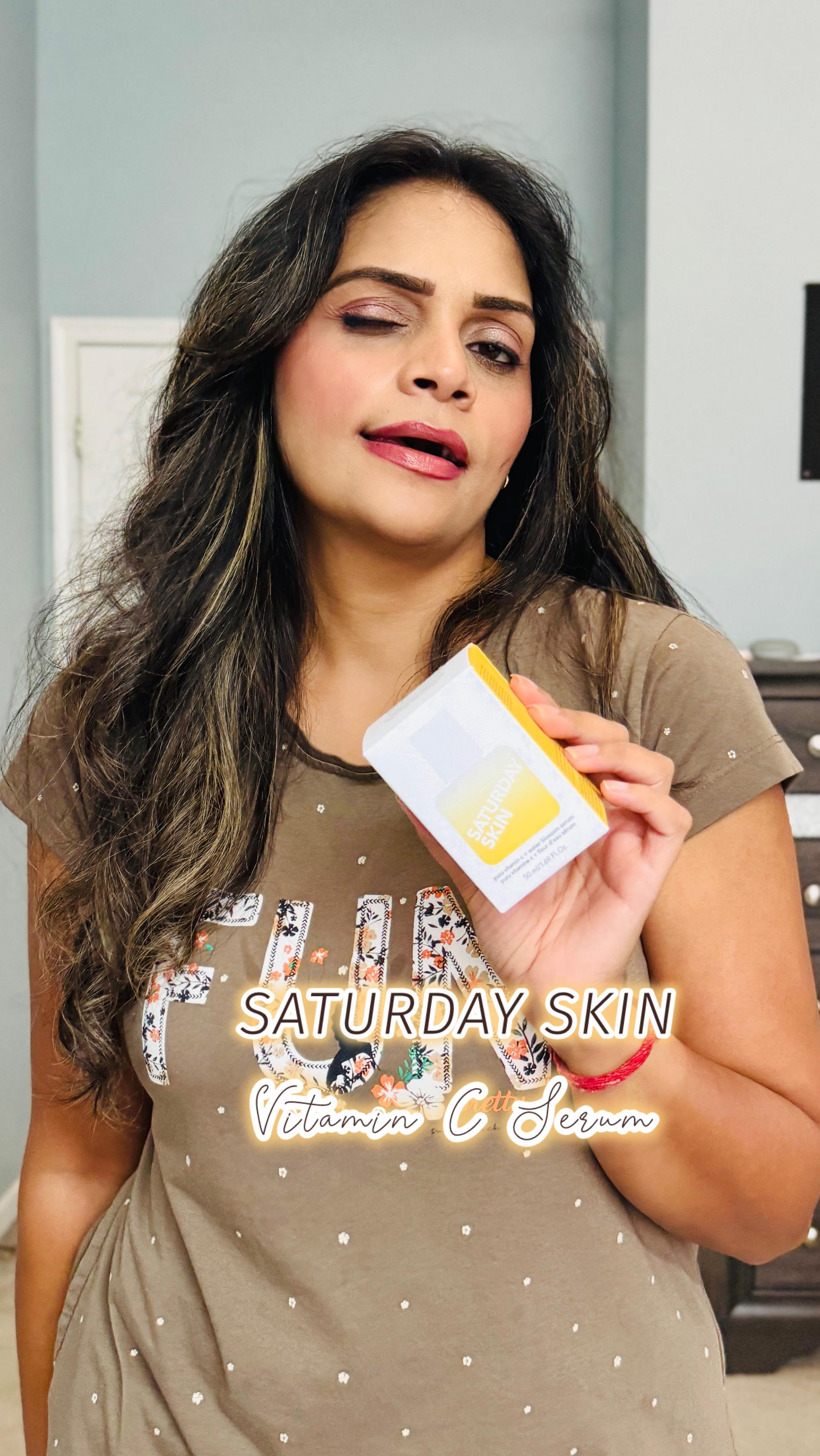 Instagram post by @glambyitti for Saturday Skin. Caption reads: [...] unlocking a world of wellness. ✨💛

gifted....