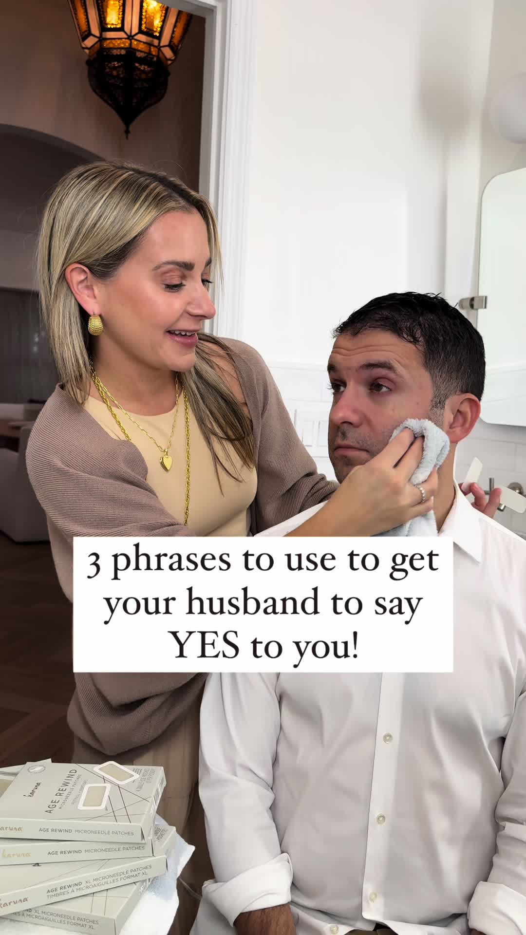 TikTok post by @christieferrari for Karuna Skin. Caption reads: Explanation below ⬇️ @Karuna Skin microneedle skin....