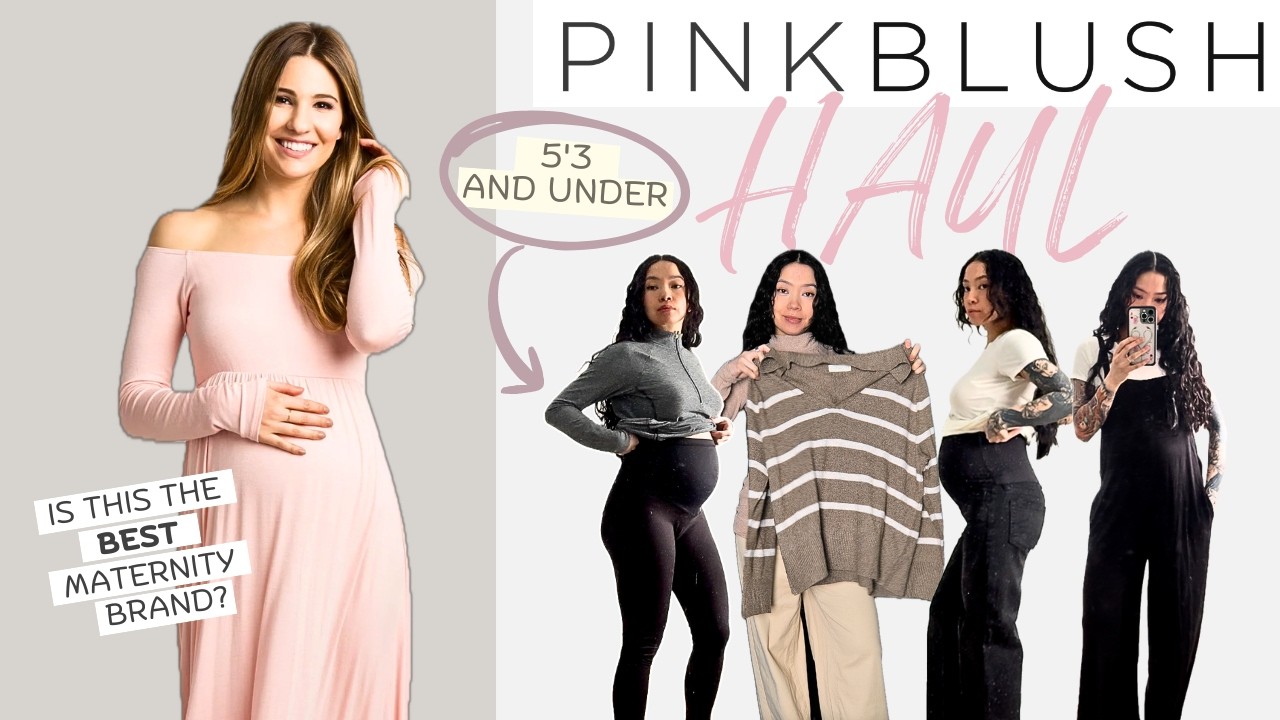 YouTube post by @aurtencio for PinkBlush Maternity. Caption reads: I was 30 weeks pregnant when I filmed this video.....