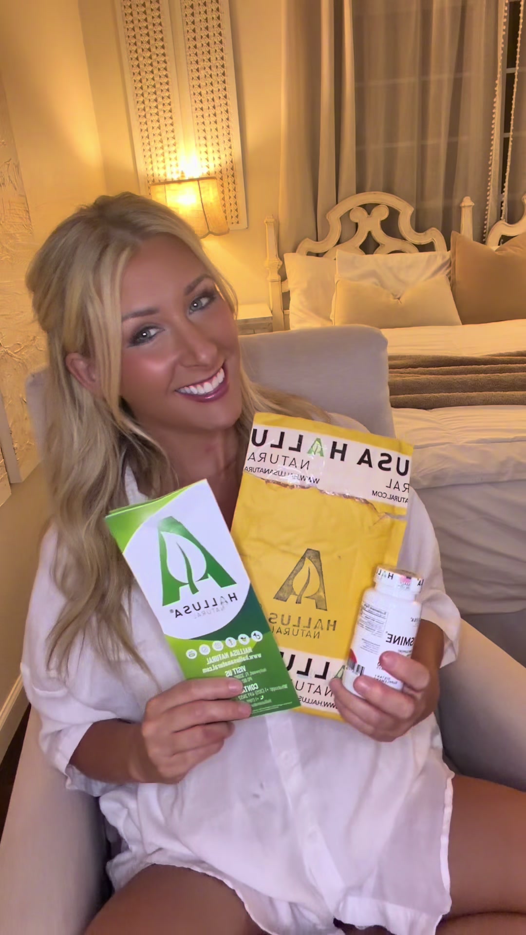 TikTok post by @tiffmelton for Hallusa Natural. Caption reads: #hallusanatural @Hallusa Natural.