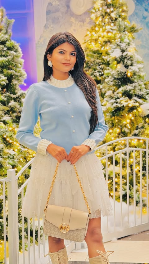 Instagram post by @shilpi.shona for Nordstrom Rack. Caption reads: Wrapped in pastels and pearls, wandering through a....