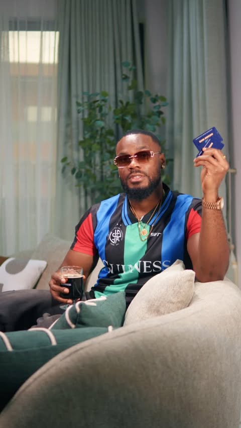 Instagram post by @princenelsonenwerem for Guinness. Caption reads: From the stables of Guinness x Premier League....