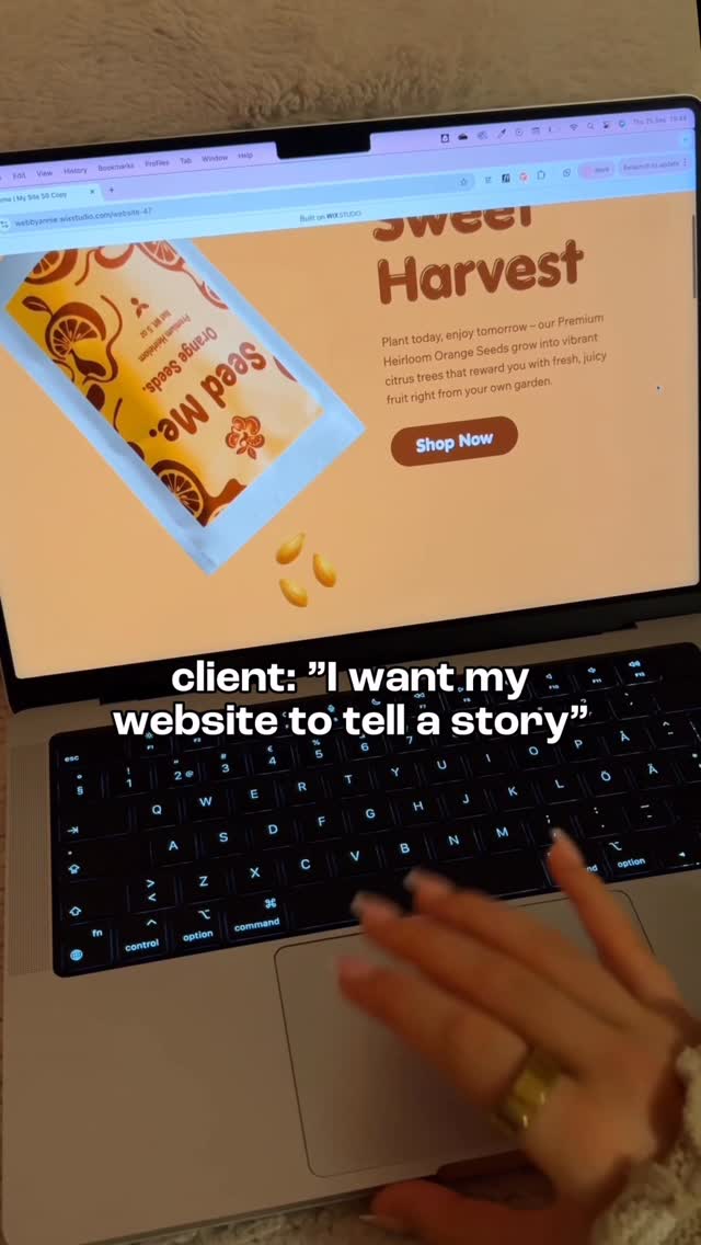 Instagram post by @online.by.annie for Wix Studio. Caption reads: So, does it tell a story? 🤔

Comment *your most....