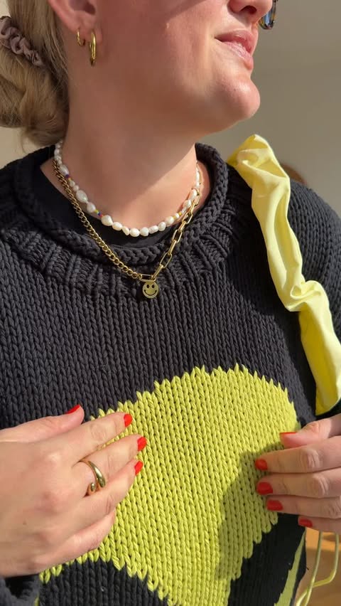 Instagram post by @styleitsommerfrohlich for Luamaya. Caption reads: This jumper is literally from another planet 👽🛸....