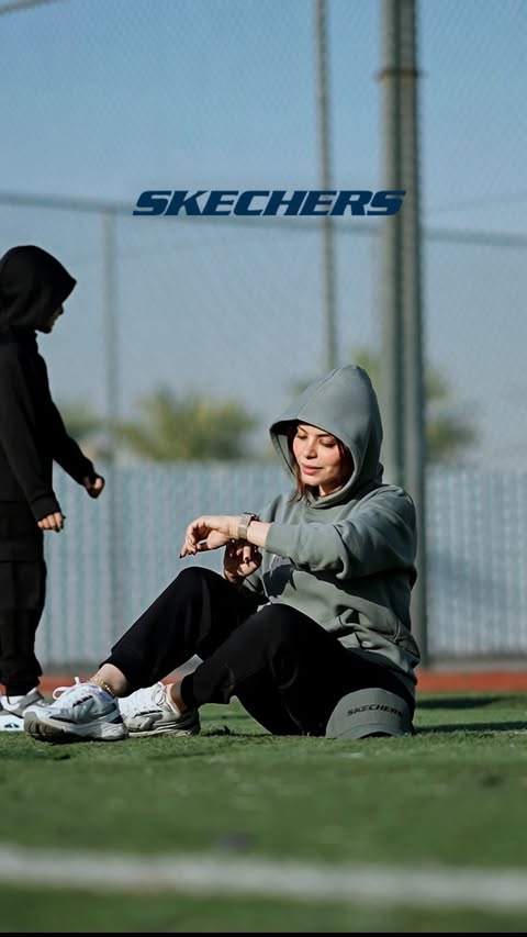 Instagram post by @nesmaelgoharyofficial for SKECHERS. Caption reads: Celebrating the holidays & New Year with Skechers....