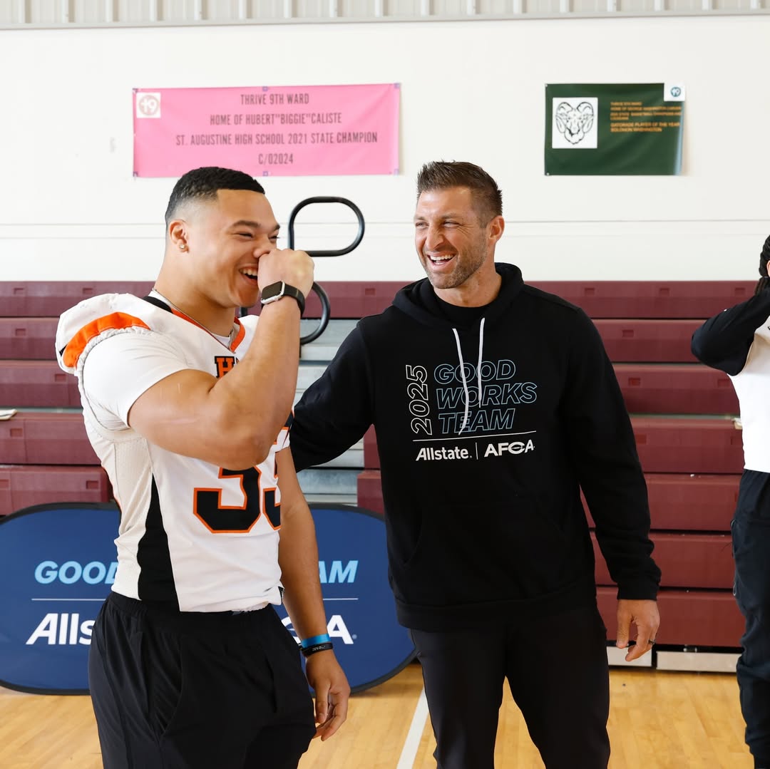 Instagram post by @timtebow for Allstate. Caption reads: I’m so grateful to experience a good perspective....