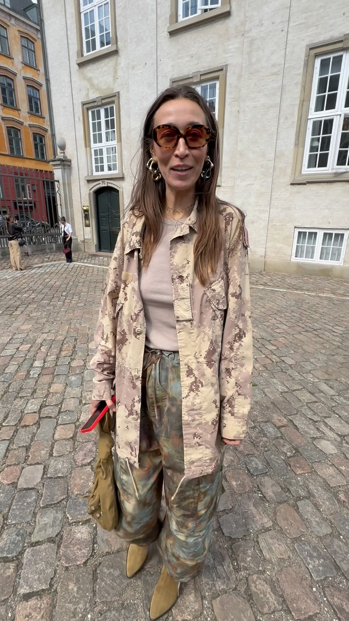 Instagram post by @styleinscandinavia for apple. Caption reads: Alana Hadid @lanzybear during @cphfw 🍉 

Video by....