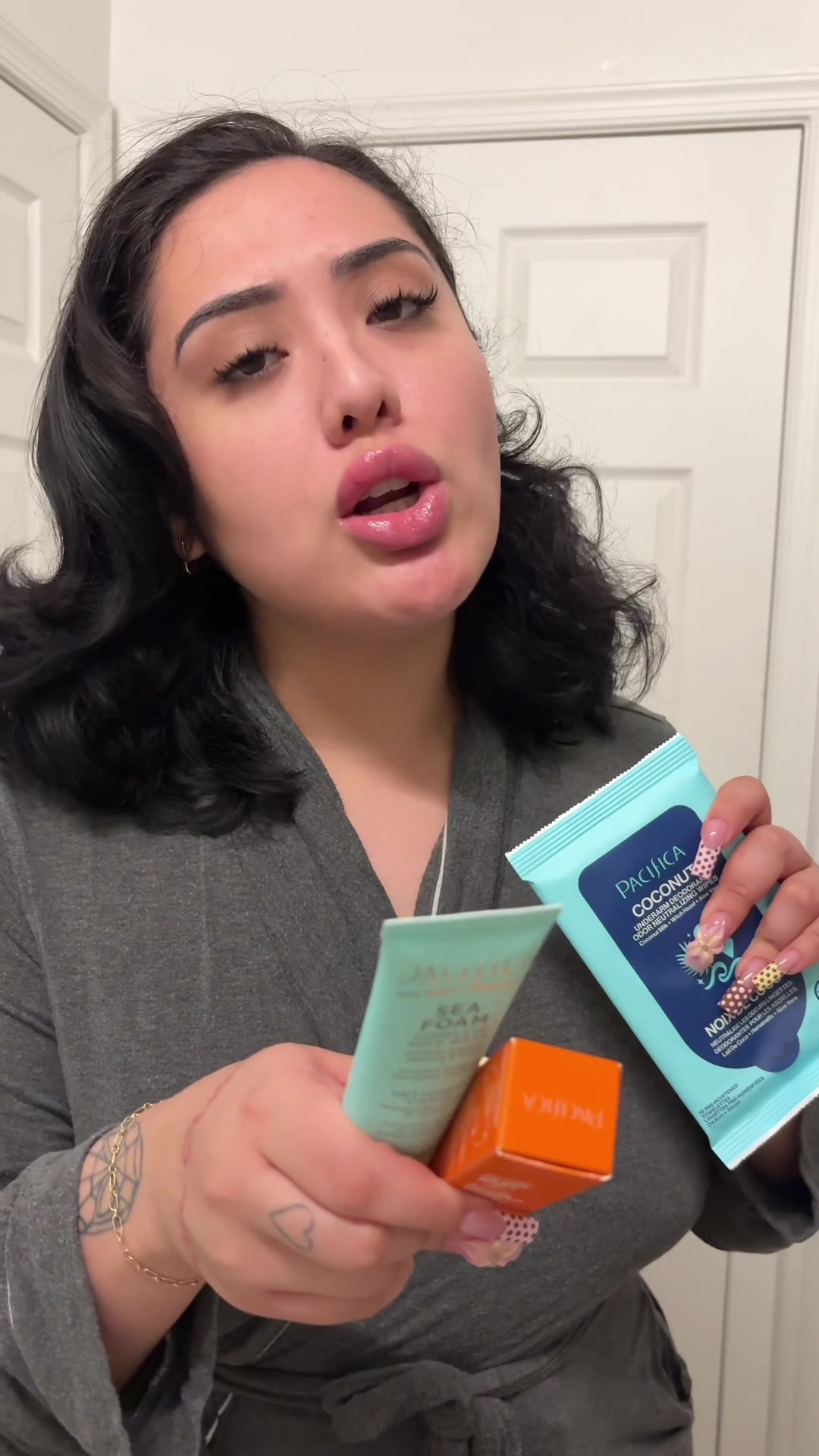 TikTok post by @kattvillla for Pacifica Beauty. Caption reads: Make sure to get all your @pacificabeauty minis....