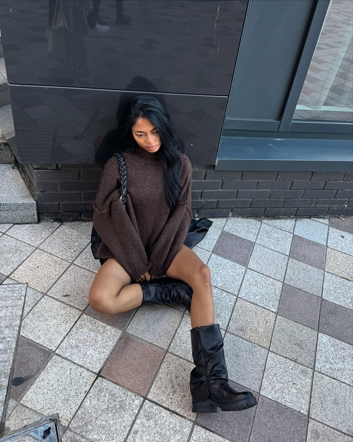 Instagram post by @alexaballori for PUBLIC DESIRE. Caption reads: Stepping out in @publicdesire 🍂 #ad.