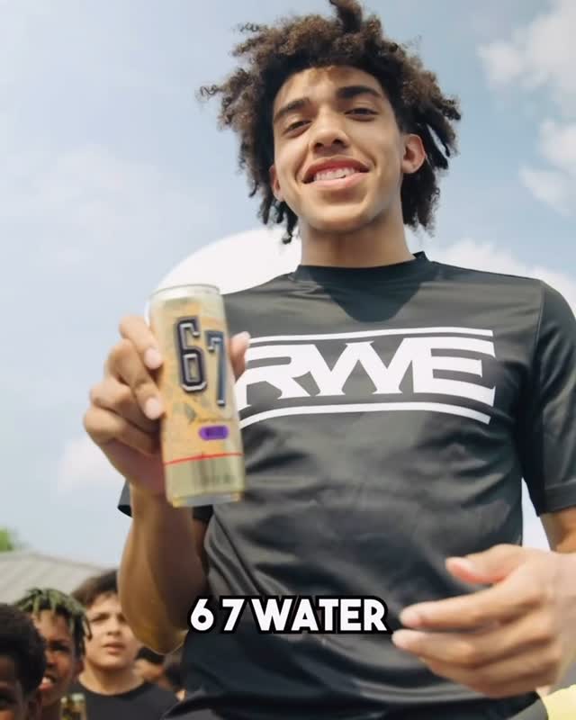 Instagram post by @67water for Gopuff. Caption reads: The only water you’ll ever wanna drink 💧 @gopuff.