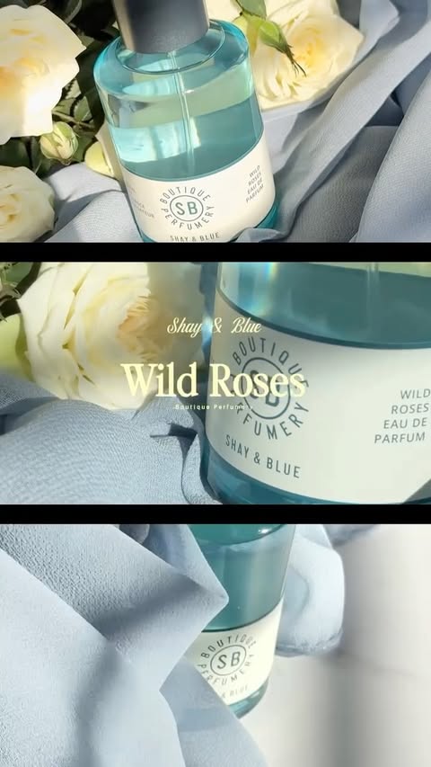 Instagram post by @lory__lorena for Shay & Blue. Caption reads: 🌹Shay & Blue Wild Roses EDP I’ve always loved....