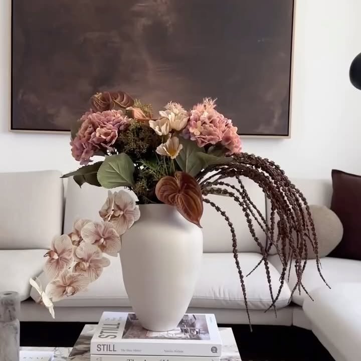 Instagram post by @interiorbymeryem for Botané. Caption reads: [...] with these new beautiful flowers💐 Ad|....