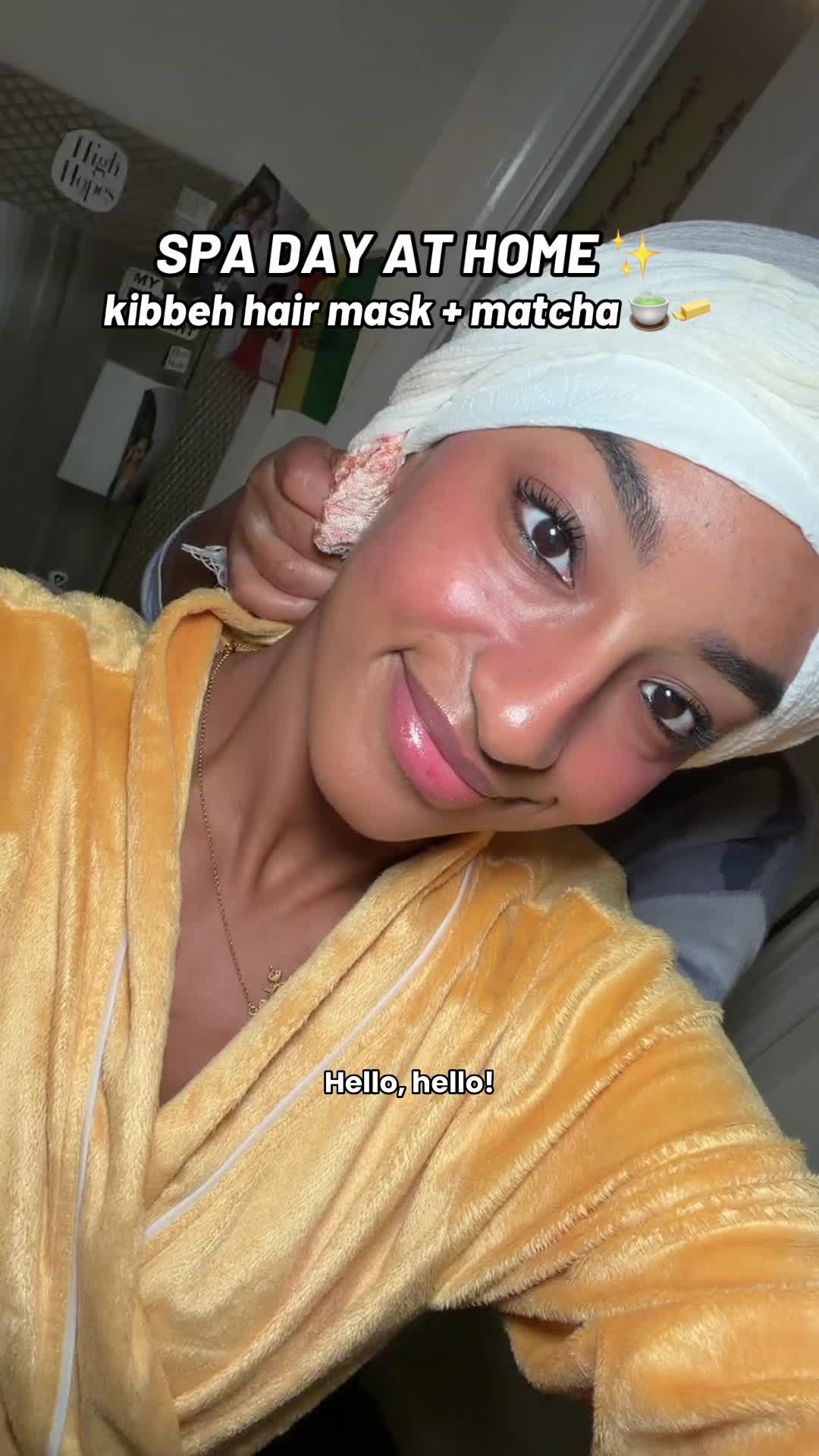 TikTok post by @liya_lasagna for Jade Leaf Matcha. Caption reads: [...] mask & pistachio matcha latte ft. @Jade Leaf....