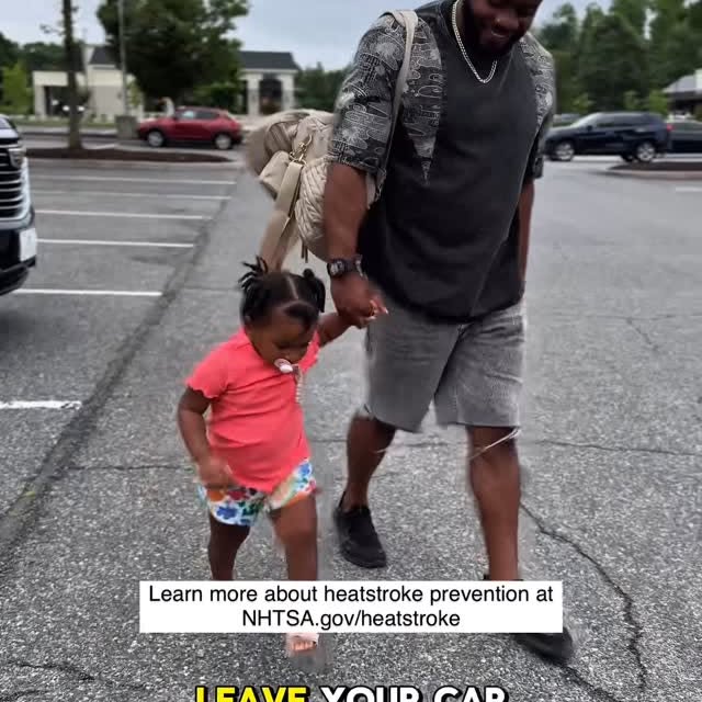 Instagram post by @iamjamesmeeks for Ad Council. Caption reads: [...] at NHTSA.gov/heatstroke. @NHTSAgov,....