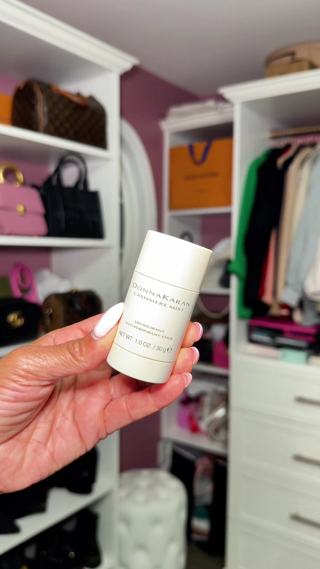 TikTok post by @glamgirlchelsea for Donna Karan Beauty. Caption reads: @Donna Karan Beauty Cashmere Mist will ALWAYS be a....