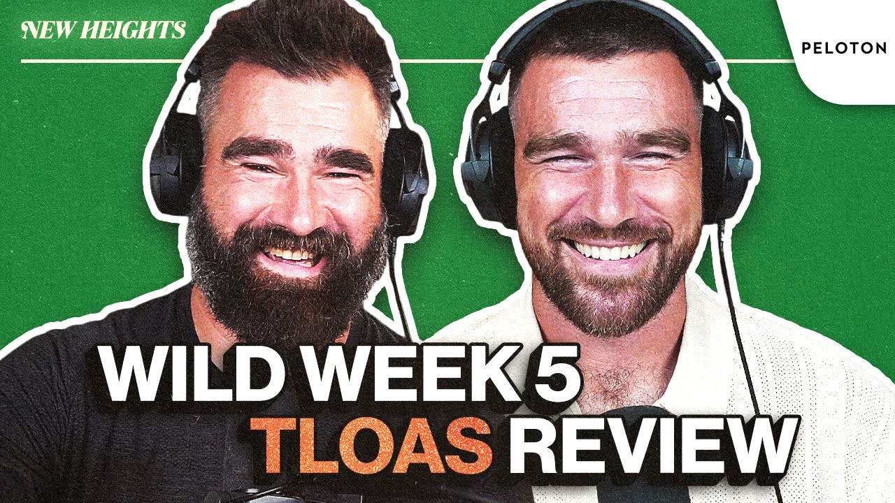 YouTube post by @newheightshow for Allstate. Caption reads: The Fate of the Chiefs, Jason gets Cancelled! and....