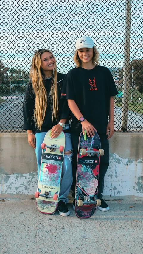 Instagram post by @skybrown for Swatch. Caption reads: Meet our newest additions to the Swatch Proteam....