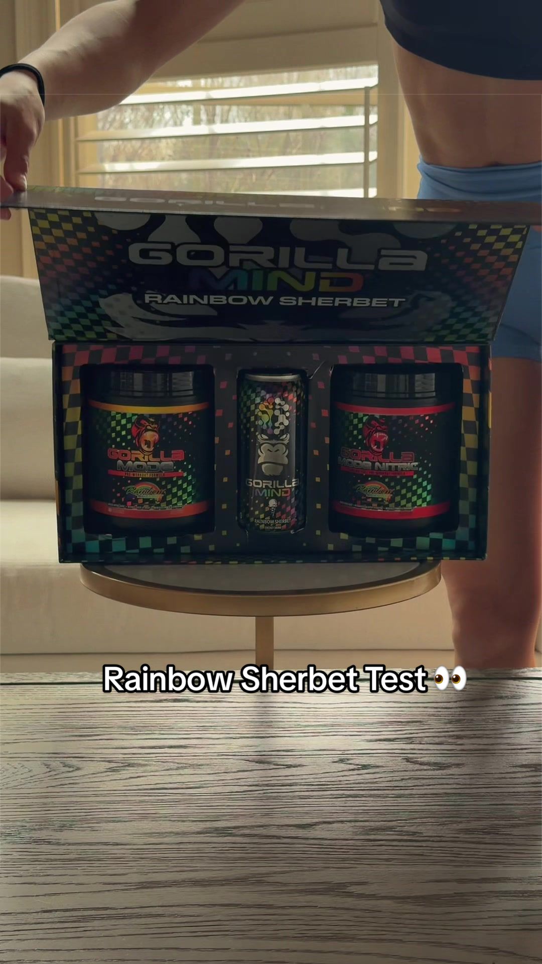 TikTok post by @jasminelesko for Gorilla Mind. Caption reads: [...] flavor 🍧👀 can we get a restock @Gorilla....