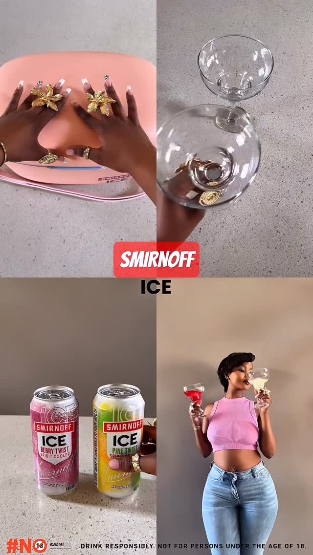 Instagram post by @_tshego_m for Smirnoff. Caption reads: #Ad Smirnoff ICE is bringing the vibes this summer....