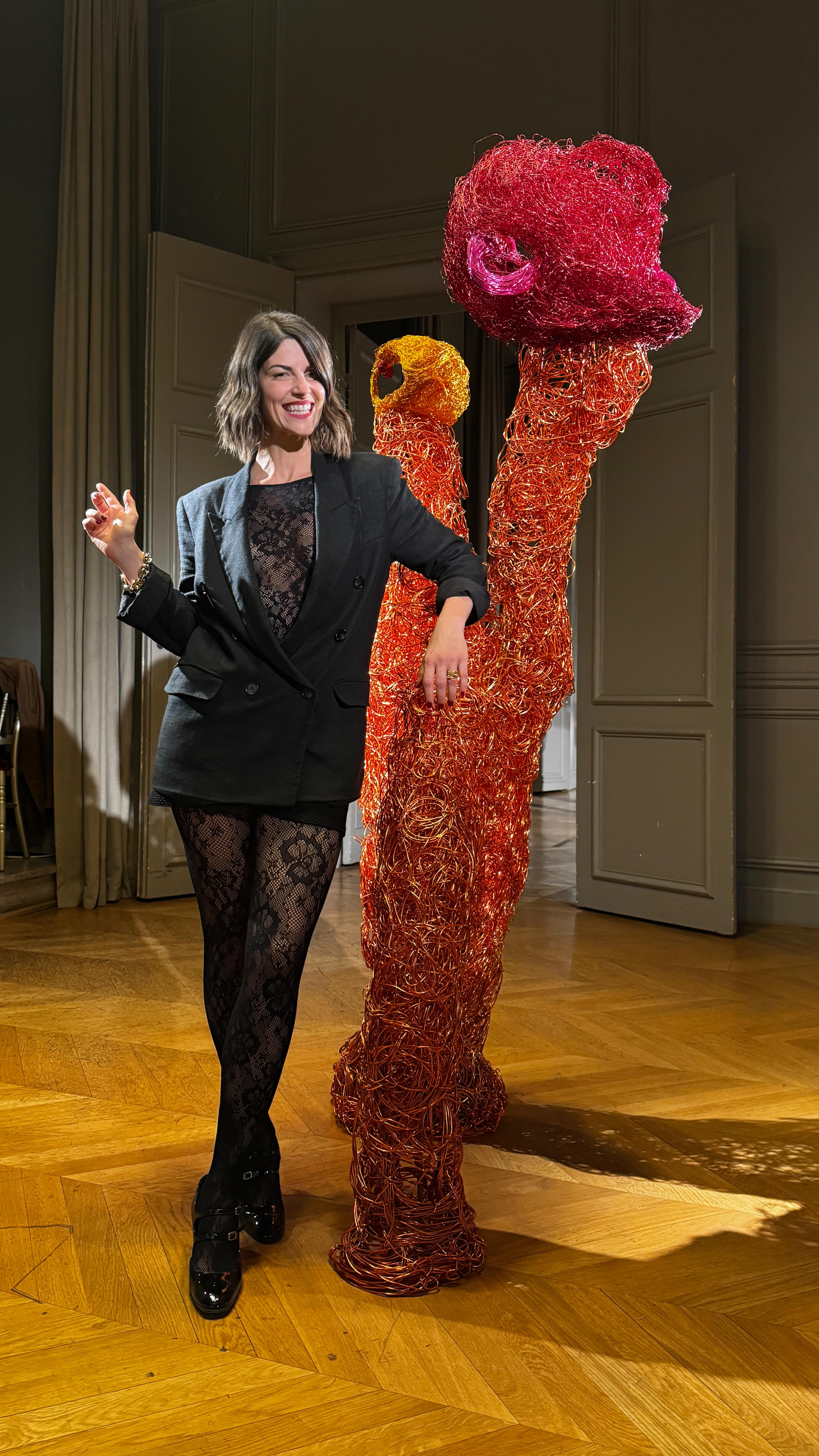 Instagram post by @theonlypaulineloeb for Calzedonia. Caption reads: @miraartfair has just opened its second edition....