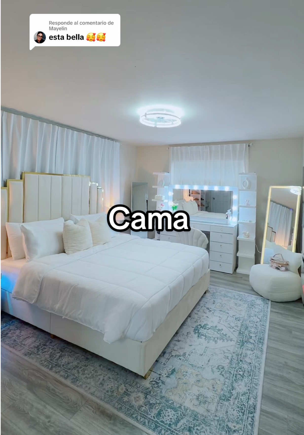TikTok post by @laiyawoyerlin for Amerlife. Caption reads: Respuesta a @Mayelin AMERLIFE Platform Bed Frame,....