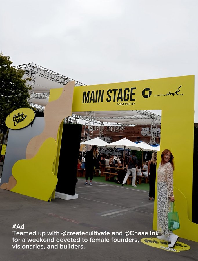 Instagram post by @camilla.marcus for Create & Cultivate. Caption reads: #ad I teamed up with @createcultivate and @Chase....