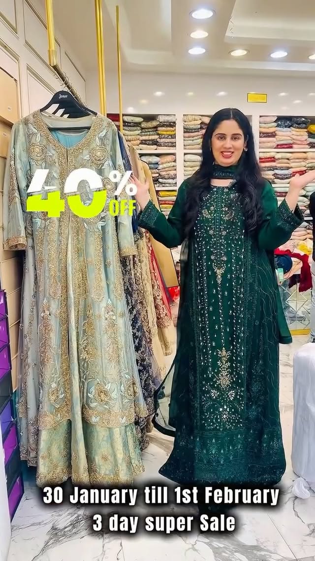 Instagram post by an influencer for Jorayfashion. Caption reads: Ladies, have you heard about Joray in Sharjah? 😍....