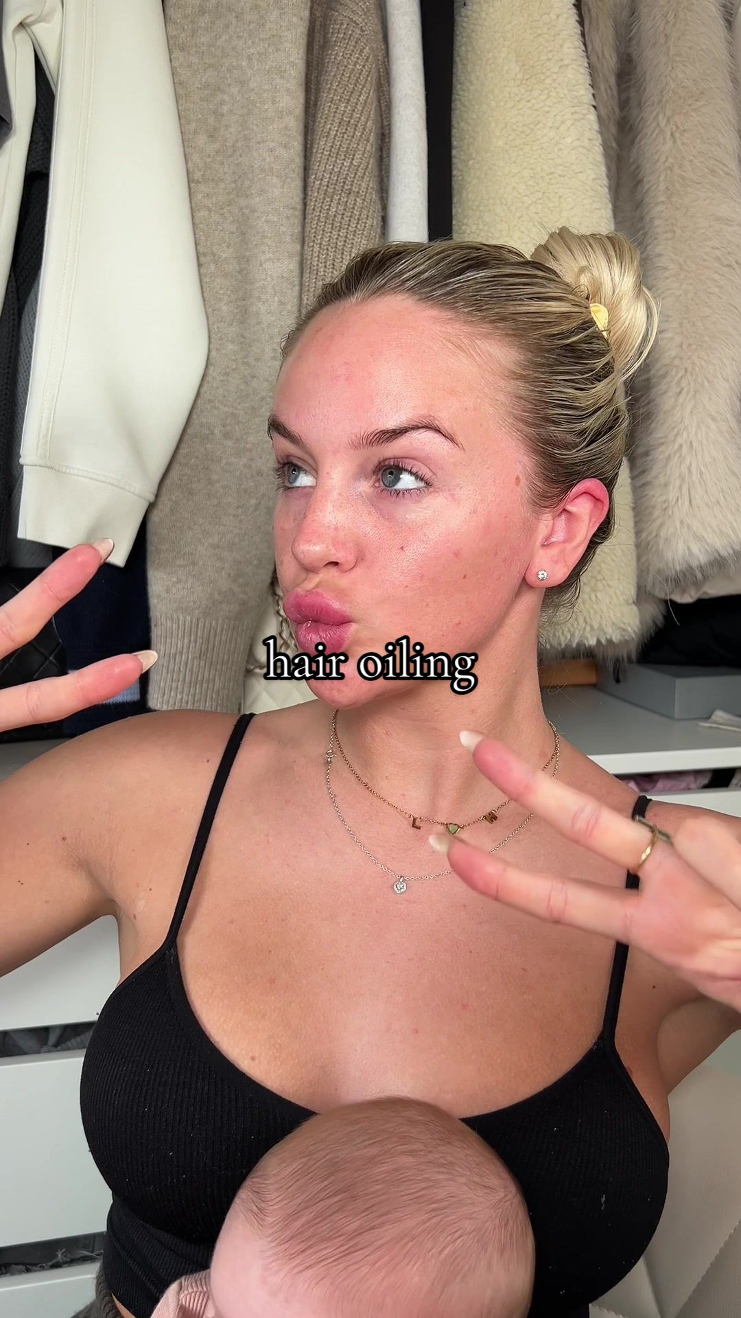 TikTok post by @georgiacoggings for Nature Spell. Caption reads: Trying the queens @Fleur Green hair routine👸🏼....