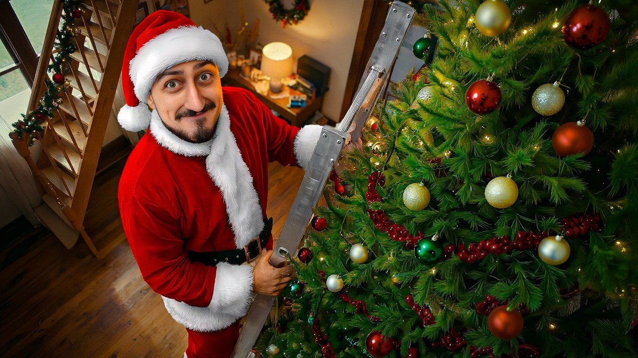 YouTube post by @HubertCupak for carVertical. Caption reads: I SPENT 1500 PLN ON CHRISTMAS DECORATIONS XD.