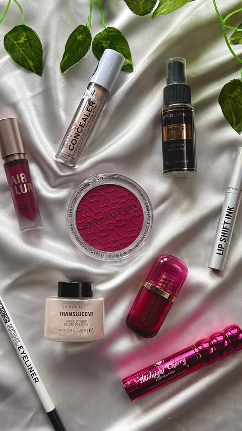 Instagram post by @justreviewingit for Makeup Revolution. Caption reads: [...] off through my affiliate link: 💸....