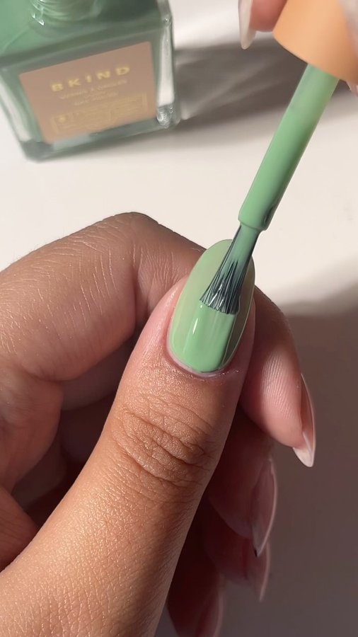 Instagram post by @aanchysnails for BKIND. Caption reads: How pretty is this polish from @bkind.products *pr....