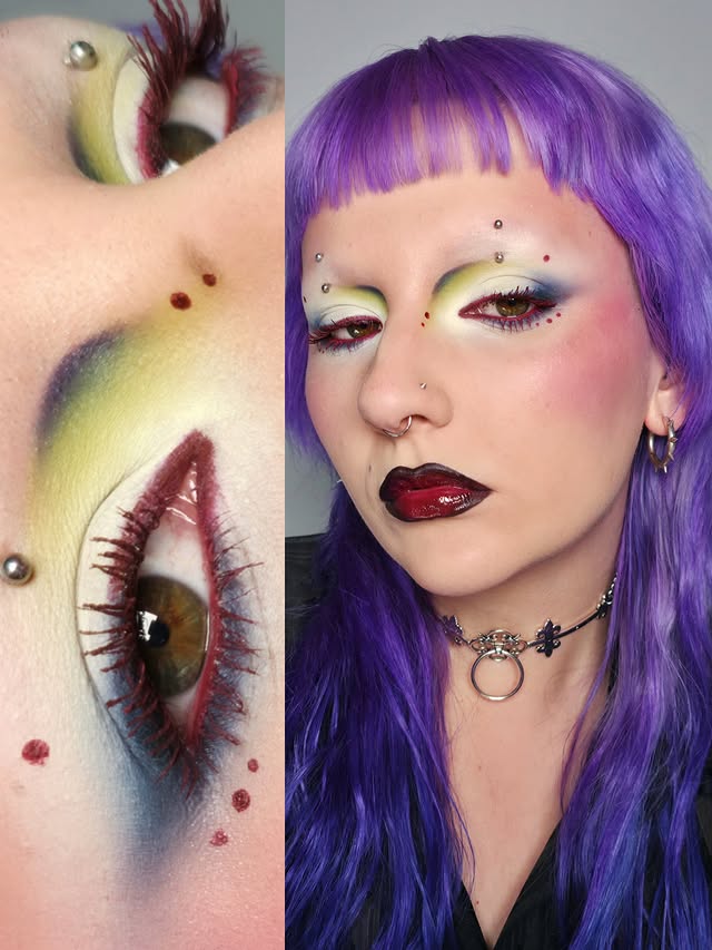 Instagram post by @nonaa_mua for REGALROSE.com. Caption reads: Burgundy lashes are my current obsession 🫦....