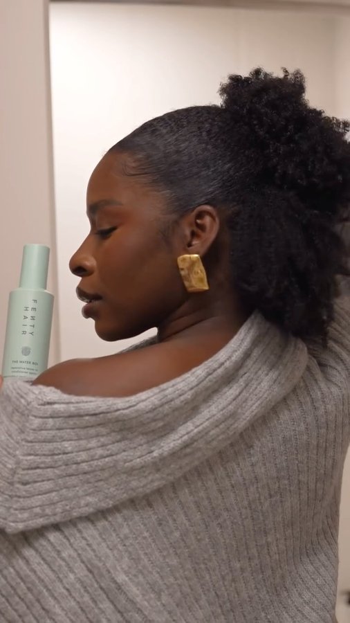Instagram post by an influencer for Fenty Hair. Caption reads: Let me put you on real quick— @fentyhair The Water....