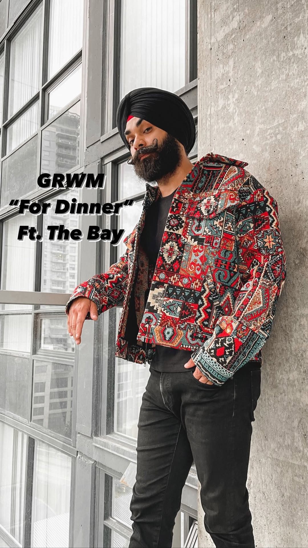 Instagram post by @tj_5ingh_ for The Bay. Caption reads: Get ready with me and @hudsonsbay 
#thebaypartner....