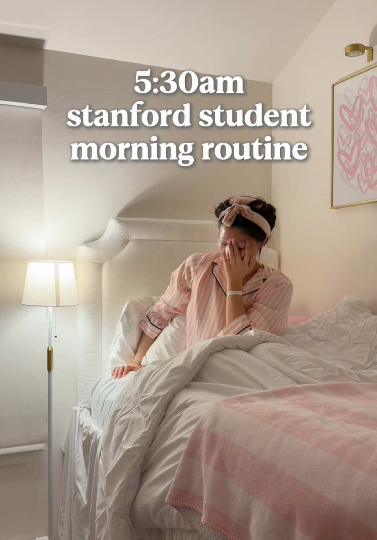 TikTok post by @mia_yilin for Liquid IV. Caption reads: 5:30am morning routine at stanford!! ⭐️ #college....