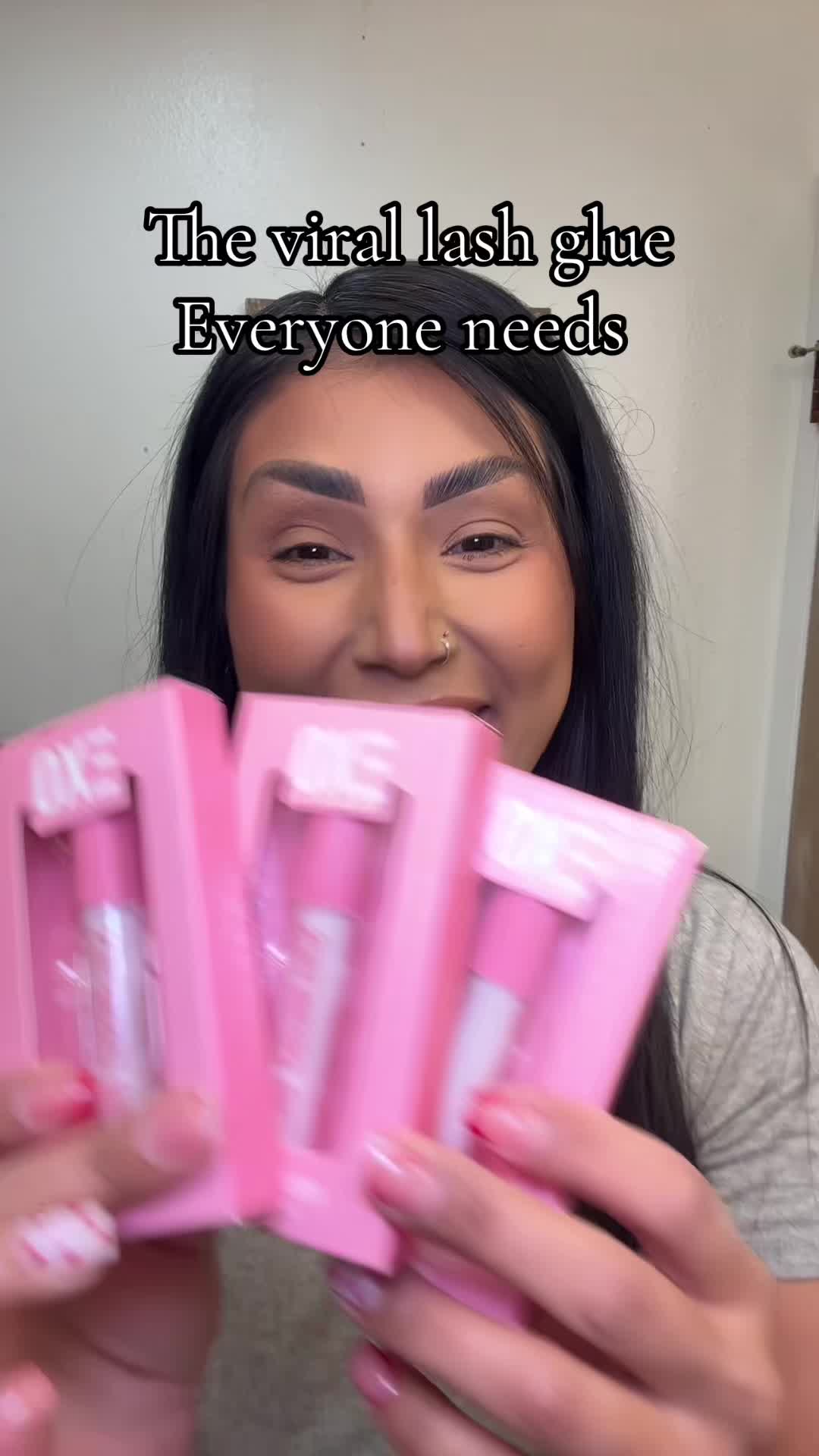 TikTok post by @yesiiii0101 for EXO Cosmetics. Caption reads: [...] lash glue everyone needs @Evettexo @EXO....