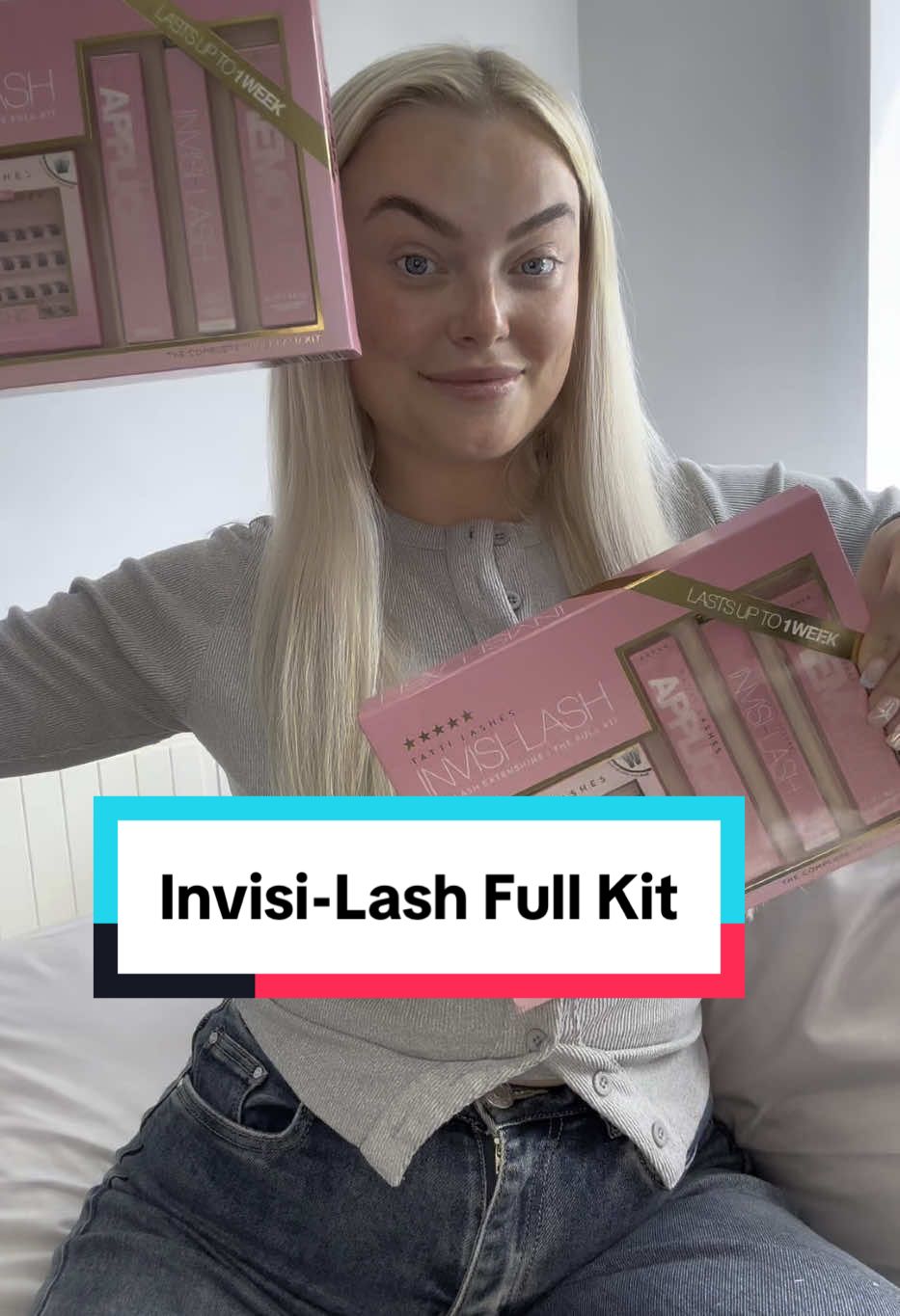 TikTok post by @megan_beasley1 for TATTI LASHES. Caption reads: [...] your Invisi-Lash Full Kit! @TATTI LASHES 🩷....