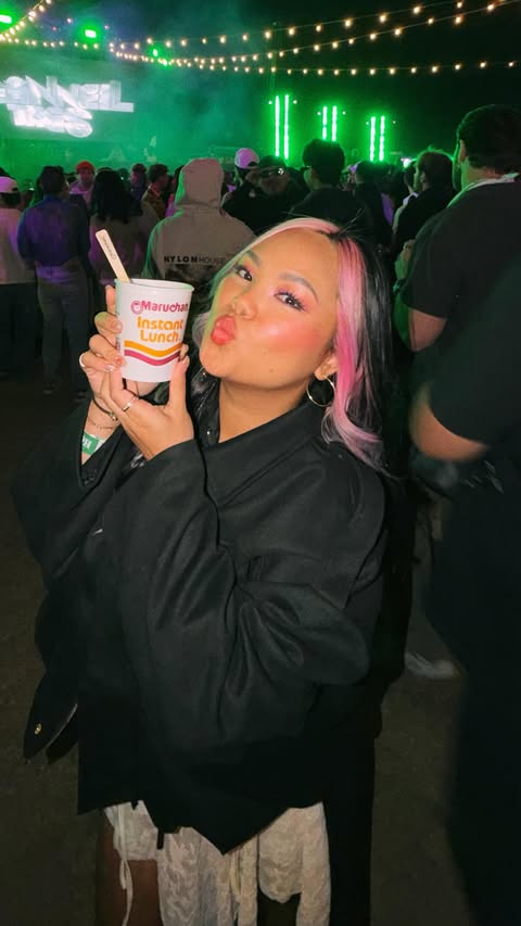 Instagram post by @stephvnietea for Maruchan. Caption reads: [...] all night long at Neon Carnival with....